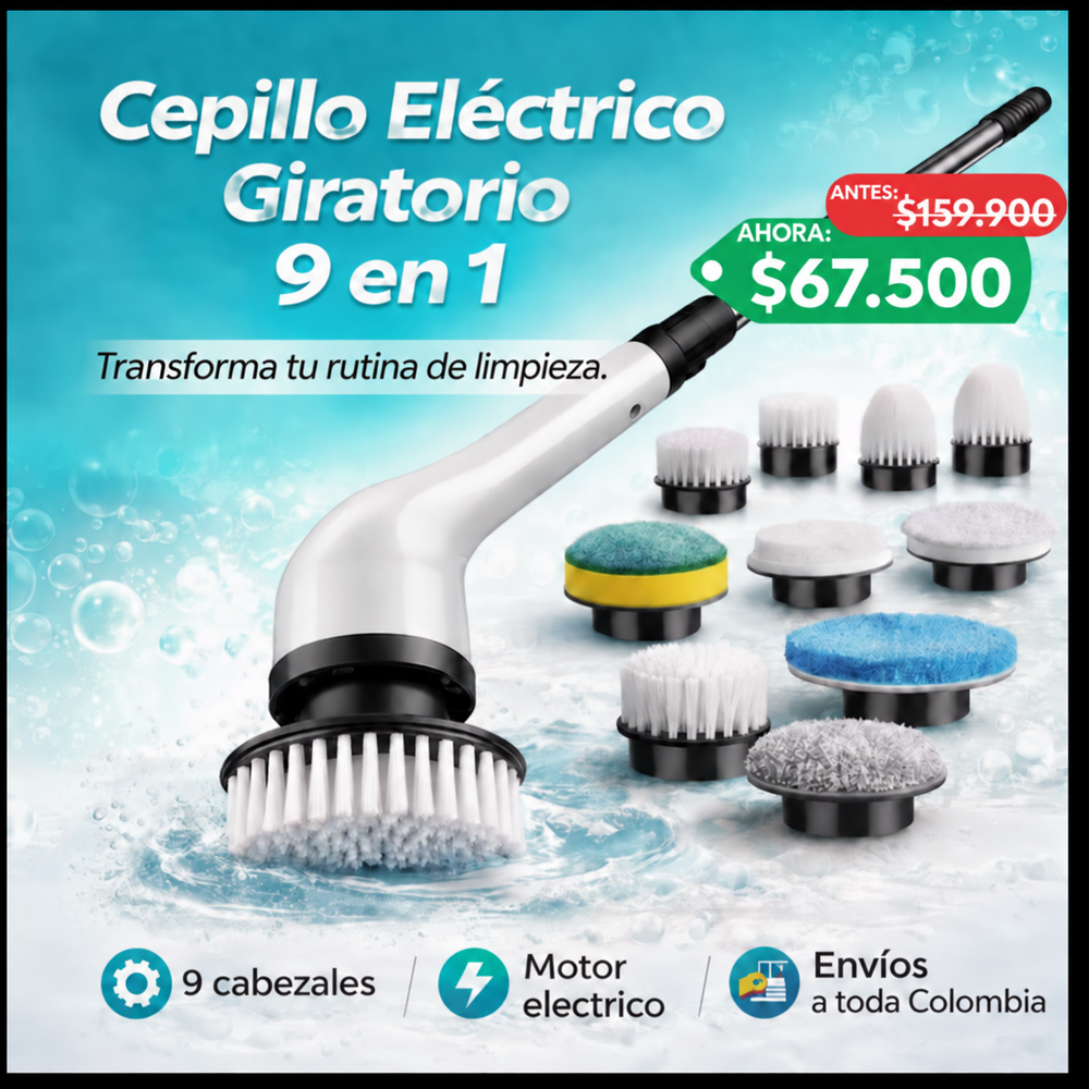 Cepillo eléctrico giratorio 9 en 1